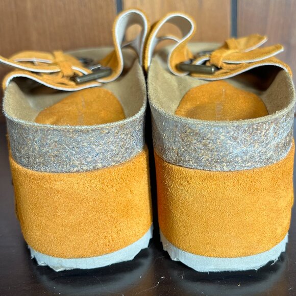 Free People Intentionally Blank Rule Breaker Sandal Marigold Suede 39/8.5 - VGC - Picture 4 of 8